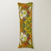 Witte papaver die rond de kleurrijke bloemen groei lichaamskussen (Voorkant Verticaal)