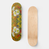 Witte papaver die rond de kleurrijke bloemen groei persoonlijk skateboard (Voorkant)