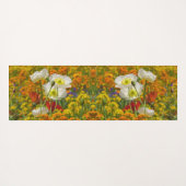 Witte papaver die rond de kleurrijke bloemen groei yogamat (Achterkant (horizontaal))