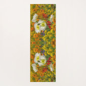 Witte papaver die rond de kleurrijke bloemen groei yogamat (Achterkant)