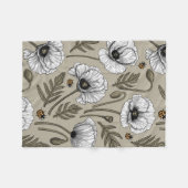 Witte papaver en ladybugs fleece deken (Voorkant (Horizontaal))