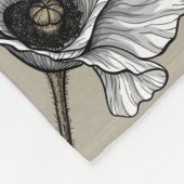 Witte papaver en ladybugs fleece deken (Hoek)
