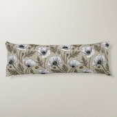 Witte papaver en ladybugs lichaamskussen (Achterkant)