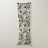 Witte papaver en ladybugs lichaamskussen (Voorkant Verticaal)