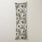 Witte papaver en ladybugs lichaamskussen (Achterkant (Verticaal))