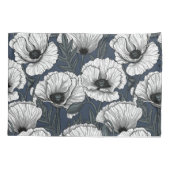 Witte papaver kussensloop (Achterkant-Links)