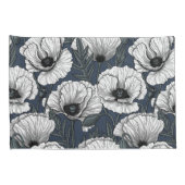 Witte papaver kussensloop (Achterkant-Rechts)