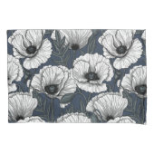 Witte papaver kussensloop (Voorkant-Links)