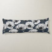 Witte papaver lichaamskussen (Achterkant)