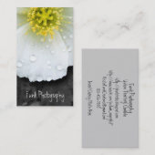 Witte papaver na de regen visitekaartje (Voorkant / Achterkant)