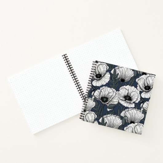 Witte papaver notitieboek (Binnen)