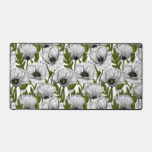 Witte papaver op wit bureaumat (Voorkant)