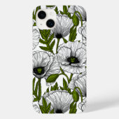 Witte papaver op wit Case-Mate iPhone case (Achterkant)
