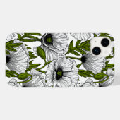 Witte papaver op wit Case-Mate iPhone case (Achterkant (horizontaal))