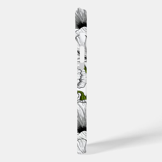 Witte papaver op wit Case-Mate iPhone case (Achterkant / Links)