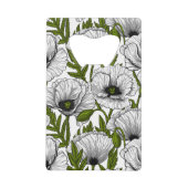 Witte papaver op wit creditkaart flessenopener (Voorkant)