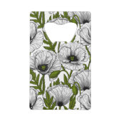 Witte papaver op wit creditkaart flessenopener (Achterkant)