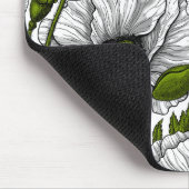 Witte papaver op wit muismat (Hoek)