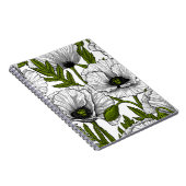 Witte papaver op wit notitieboek (Rechterzijde)