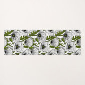 Witte papaver op wit yogamat (Achterkant (horizontaal))