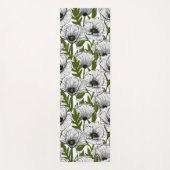 Witte papaver op wit yogamat (Voorkant)