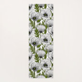 Witte papaver op wit yogamat (Achterkant)
