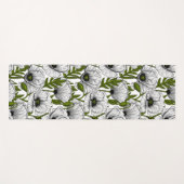 Witte papaver op wit yogamat (Voorkant (horizontaal))
