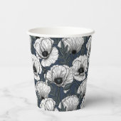 Witte papaver papieren bekers (Achterkant)