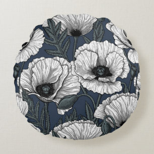 Witte papaver rond kussen