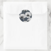 Witte papaver ronde sticker (Tas)