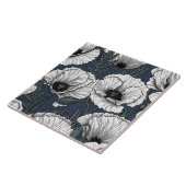 Witte papaver tegeltje (Zijkant)