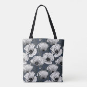 Witte papaver tote bag (Achterkant)