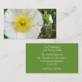 Witte papaver van boven visitekaartje (Voorkant / Achterkant)