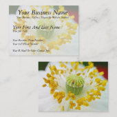 Witte papaver visitekaartje (Voorkant / Achterkant)