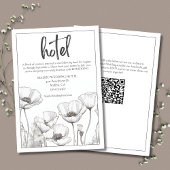 Witte papavers Elegant Floral Wedding Hotel Informatiekaartje