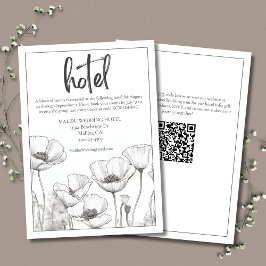 Witte papavers Elegant Floral Wedding Hotel Informatiekaartje