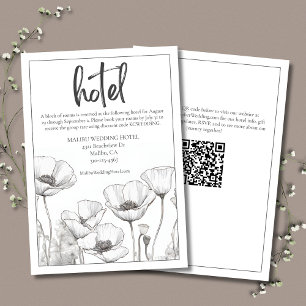 Witte papavers Elegant Floral Wedding Hotel Informatiekaartje