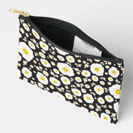 Witte papavers kleine rits zakje etui