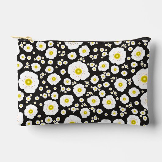 Witte papavers kleine rits zakje etui (Voorkant)