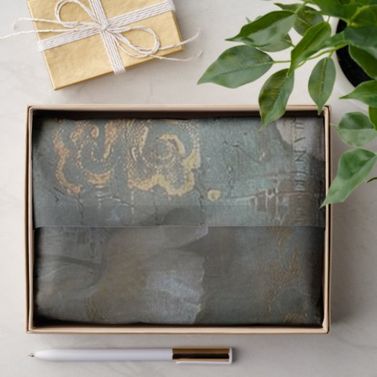 Witte papavers met Blauwgroen ontkoppeling Tissuepapier (Geschenk)