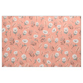 Witte papavers op rode stof (Fat Quarter)