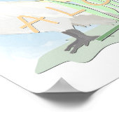 Witte papegaaien in palmbladeren. poster (Hoek)