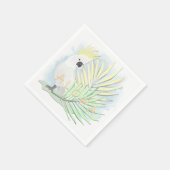 Witte papegaaien in palmbladeren. servet (Hoek)