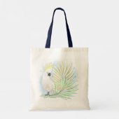 Witte papegaaien in palmbladeren. tote bag (Achterkant)