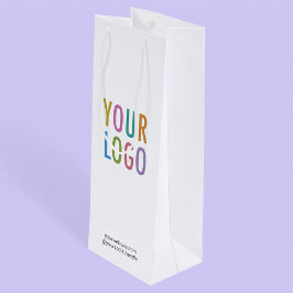Witte papieren wijncadeautas aangepast logo geen m wijn cadeautas