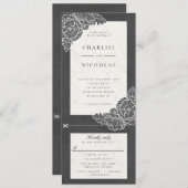 Witte paprika's grijze bruine bruiloft kaart (Voorkant / Achterkant)