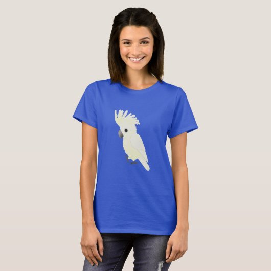 Witte paraplucockatoo t-shirt (Voorkant volledig)