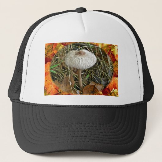 Witte parasolpaddenstoel Coördinerende items Trucker Pet (Voorkant)