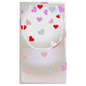 Witte Parel Effect met harten  Klein Cadeauzakje (Achterkant)