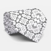 Witte Parel Foulard Satijn Stropdas (Opgerold)